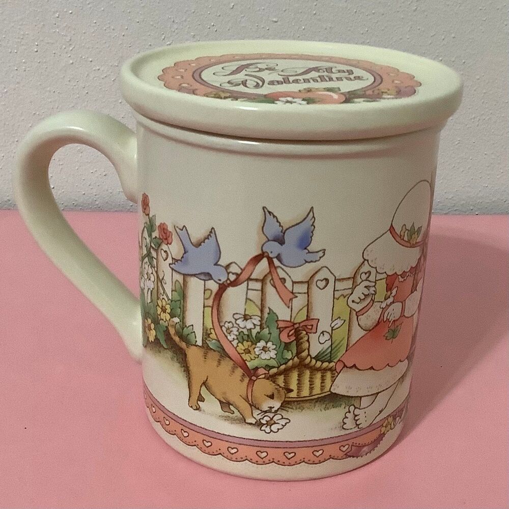 Country Kids Be My Valentine Vintage 90s Cottagecore Kitsch Mug and Coaster Set